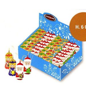 10 BABBO NATALE/ ANGIOLETTI IN CIOCCOALATO A LATTE STAGNOLATI APPENDIBILI NATALE
