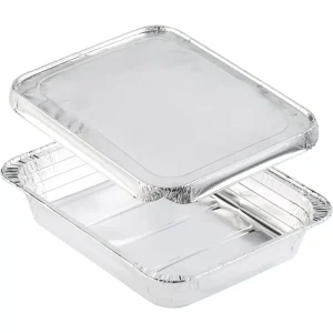 Scatola con coperchio in alluminio 3400 ml 322x262x55mm Alluminio Argento conf 100 pz