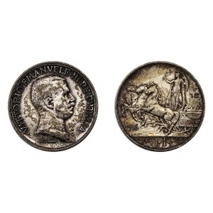 Vittorio Emanuele III – 1 Lira Quadriga Briosa – 1916 (Rara) SPL+