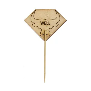 Stecchini a forma di diamante con stampa di testa di toro – Well – h 95 mm / l 55 mm. – 1000 pz.o