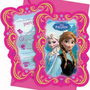 6 Inviti con busta Frozen