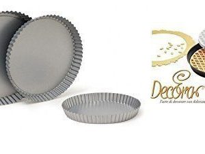 DECORA TEGLIA CROSTATA DIAMETRO CM 30 FONDO MOBILE IN ACCIAIO ANTIADERENTE CON GRIGLIA TAGLIAPASTA IN PLASTICA