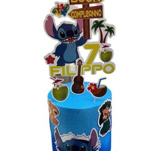 Torta scenografica Stitch personalizzata con nome ed età in polistirolo
