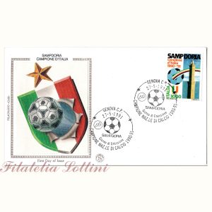 Sampdoria Campione D’Italia 1990/91 – Busta Primo Giorno