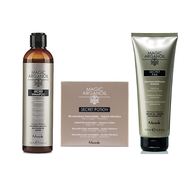 NOOK Magic Arganoil Kit Secret Shampoo, Maschera e Secret Potion
