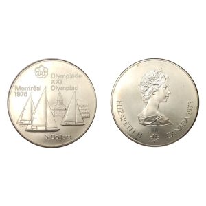 Canada – XXI Giochi Olimpici 1976 – 5 dollari barche a vela a Kingston (24.3 gr Arg. 925)