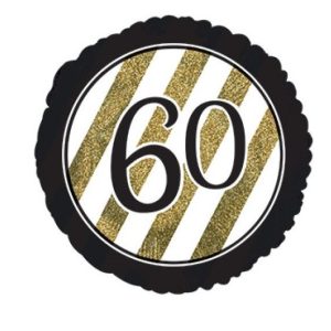 Pallone foil 60 anni Oro e Nero