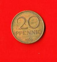 DDR 1969 20 Pfennig Km 11 €0.60 Circulated