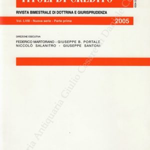 Banca borsa e titoli di credito. Rivista di Dottrina e Giurisprudenza